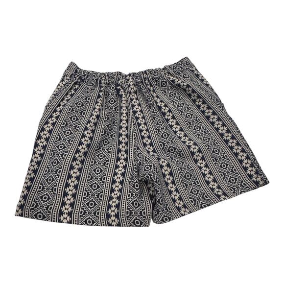WAI-boho unisex S Blue‎ Tribal Pattern Shorts Elastic Waist Casual with pockets - Picture 4 of 9